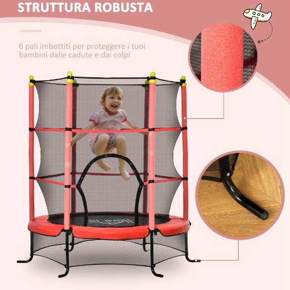 Τραμπολίνο Balance με δίχτυ προστασίας Διάμετρο 140cm και ύψος 162cm για μέγιστο βάρος έως 50 κιλά κόκκινο Τραμπολίνο Balance με δίχτυ προστασίας Διάμετρο 140cm και ύψος 162cm για μέγιστο βάρος έως 50 κιλά κόκκινο