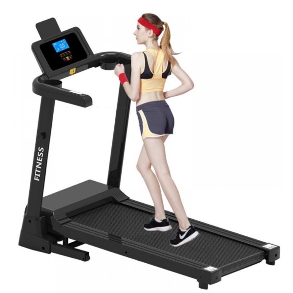 Διάδρομος γυμναστικής αναδιπλούμενος ηλεκτρικός 3.0hp σε μαύρο με οθόνη ένδειξης TM-216