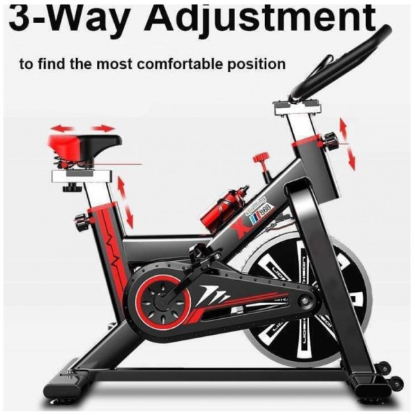 Ποδήλατο Γυμναστικής με οθόνη και μετρητή καρδιακών παλμών σε Μαύρο Κόκκινο βάρος τροχού 6kg BIG-SPB05