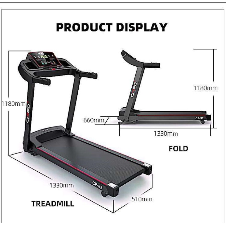 Ηλεκτρικός Διάδρομος Γυμναστικής CIAPO 3HP Πολυλειτουργικός με LCD οθόνη και bluetooth CP-S2