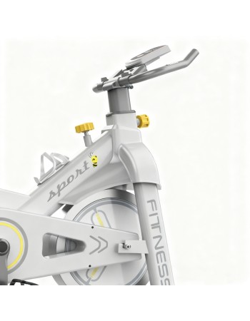 Ποδήλατο Γυμναστικής με οθόνη και μετρητή ταχύτητας απόστασης και θερμίδων λευκό S2002