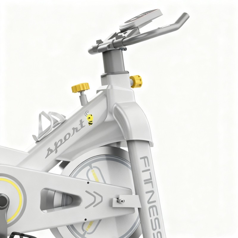 Ποδήλατο Γυμναστικής με οθόνη και μετρητή ταχύτητας απόστασης και θερμίδων λευκό S2002