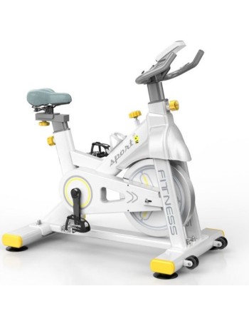 Ποδήλατο Γυμναστικής με οθόνη και μετρητή ταχύτητας απόστασης και θερμίδων λευκό S2002