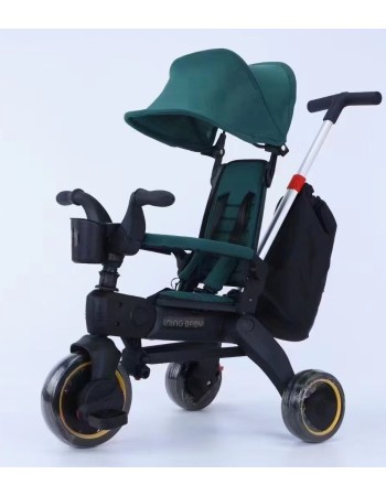 Παιδικό Τρίκυκλο Ποδήλατο Σπαστό με σκίαστρο και κάθισμα με ανάκληση σε πετρόλ χρώμα για 18 μηνών και άνω