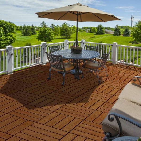 10τμχ Πλακάκια για Δάπεδο Κήπου εξωτερικού χώρου Decking Tiles από WPC 30x30cm Καφέ με όψη 3D ξύλου 10τμχ Πλακάκια για Δάπεδο Κήπου εξωτερικού χώρου Decking Tiles από WPC 30x30cm Καφέ με όψη 3D ξύλου