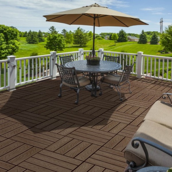 10τμχ Πλακάκια για Δάπεδο Κήπου εξωτερικού χώρου Decking Tiles από WPC 30x30cm Καφέ Σκούρο με όψη 3D ξύλου 10τμχ Πλακάκια για Δάπεδο Κήπου εξωτερικού χώρου Decking Tiles από WPC 30x30cm Καφέ Σκούρο με όψη 3D ξύλου